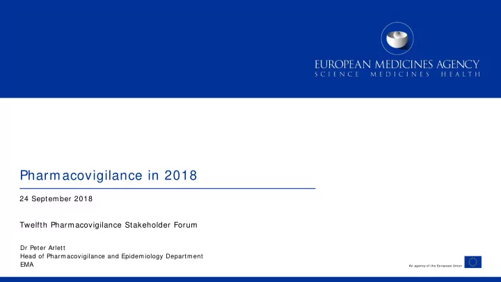pharmacovigilance in 2018