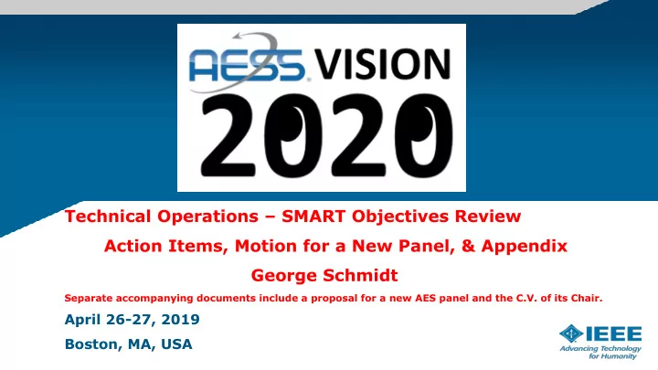 technical operations smart objectives review action items