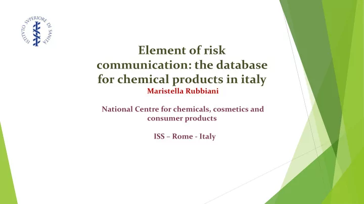 element of risk communication the database for chemical