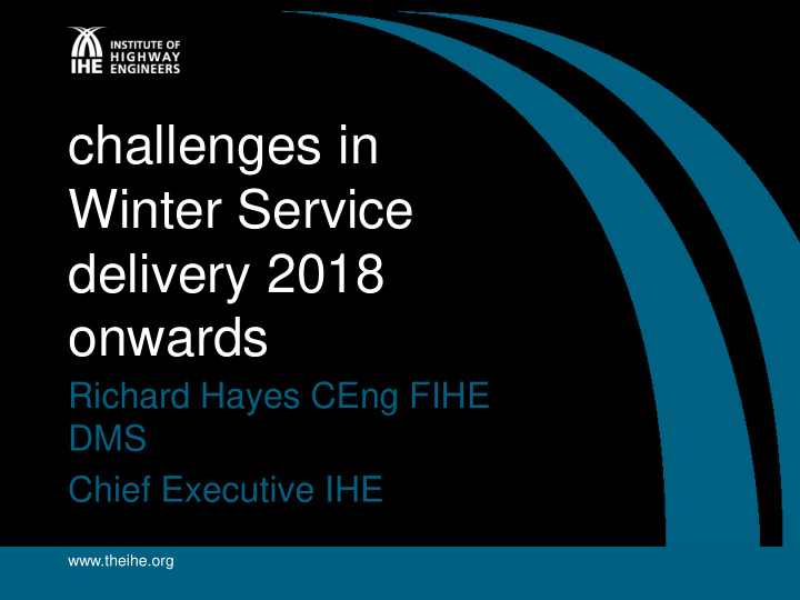 challenges in winter service delivery 2018 onwards