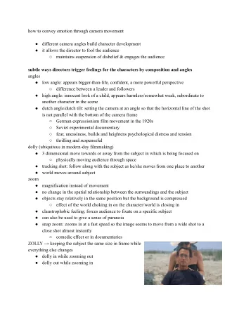 how to convey emotion through camera movement    different camera angles build character