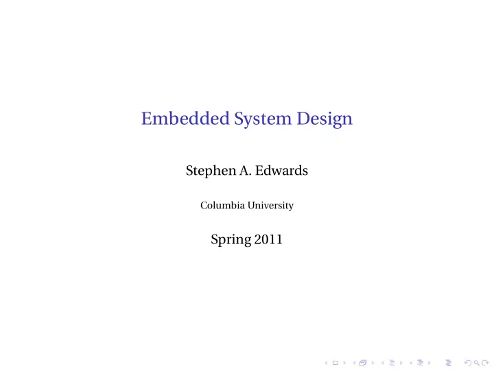 embedded system design