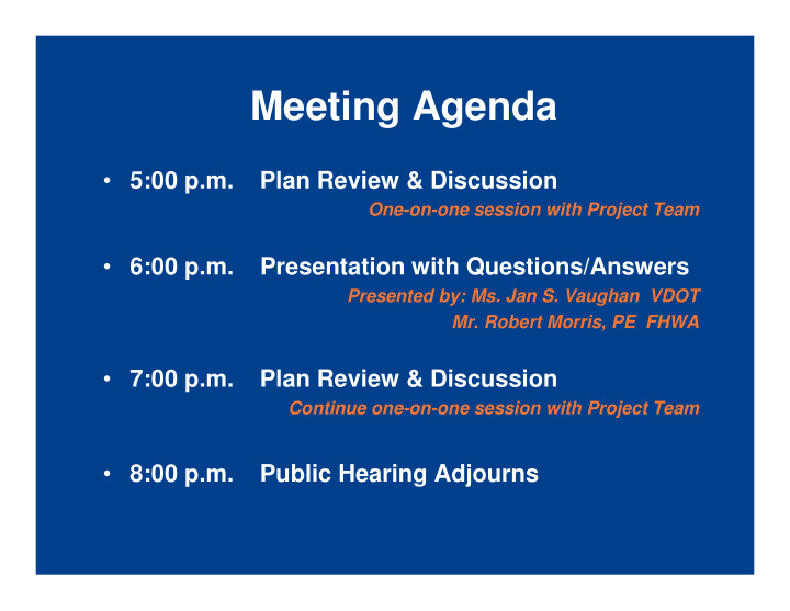 meeting agenda