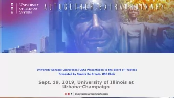 Sept. 19, 2019, University of Illinois at  Urbana-Champaign  University Senates Conference (USC):