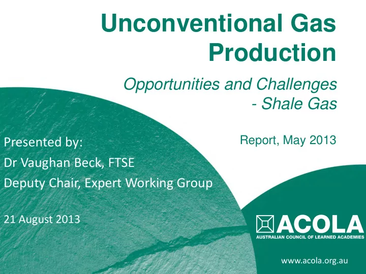 unconventional gas production