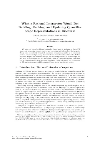 What a Rational Interpreter Would Do:  Building, Ranking, and Updating Quantifier  Scope