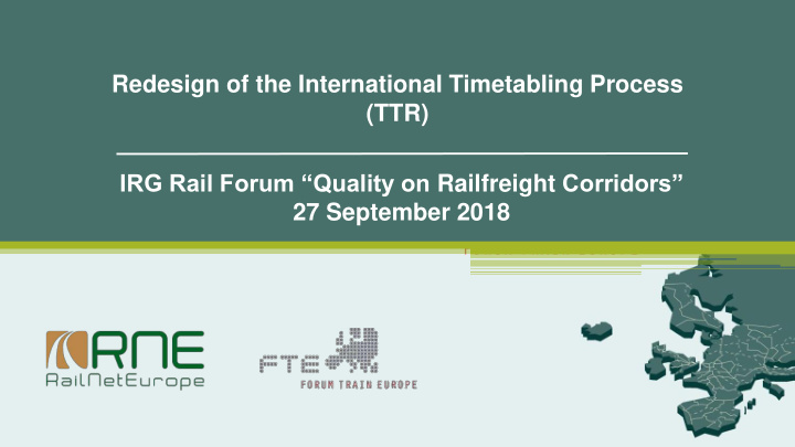 redesign of the international timetabling process