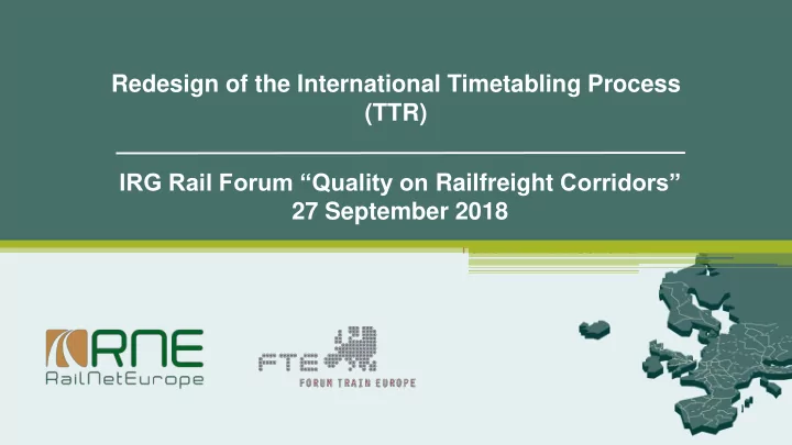 redesign of the international timetabling process
