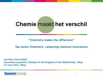 Top sector Chemistry: catalyzing chemical innovations  Jan-Hein Chrisstoffels  Innovation