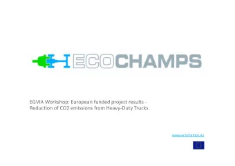 EGVIA Workshop: European funded project results -  Reduction of CO2 emissions from Heavy-Duty