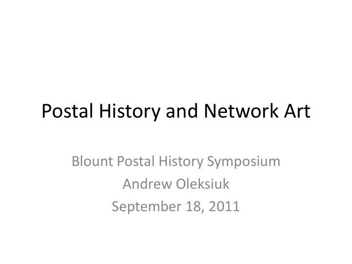 postal history and network art