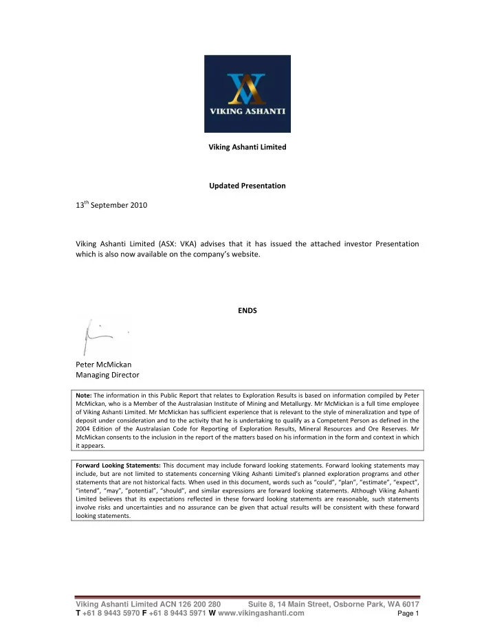 viking ashanti limited updated presentation 13 th