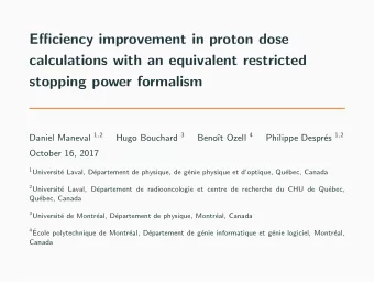 Efficiency improvement in proton dose  calculations with an equivalent restricted  stopping power