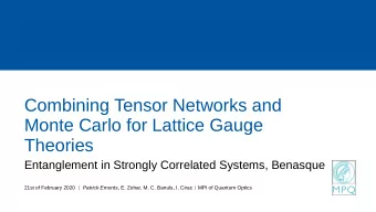 Combining Tensor Networks and  Monte Carlo for Lattice Gauge  Theories  Entanglement in Strongly