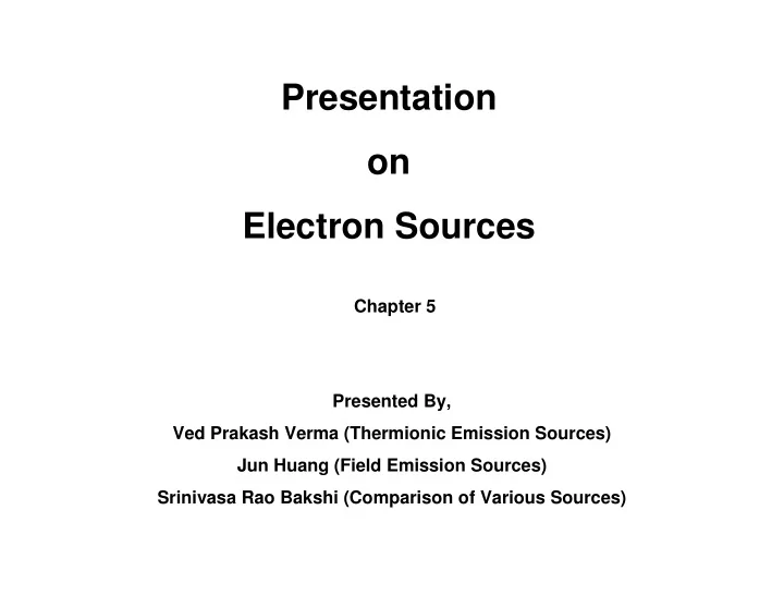 presentation on electron sources