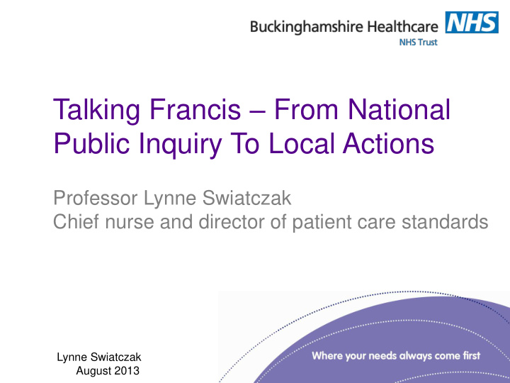 talking francis from national public inquiry to local