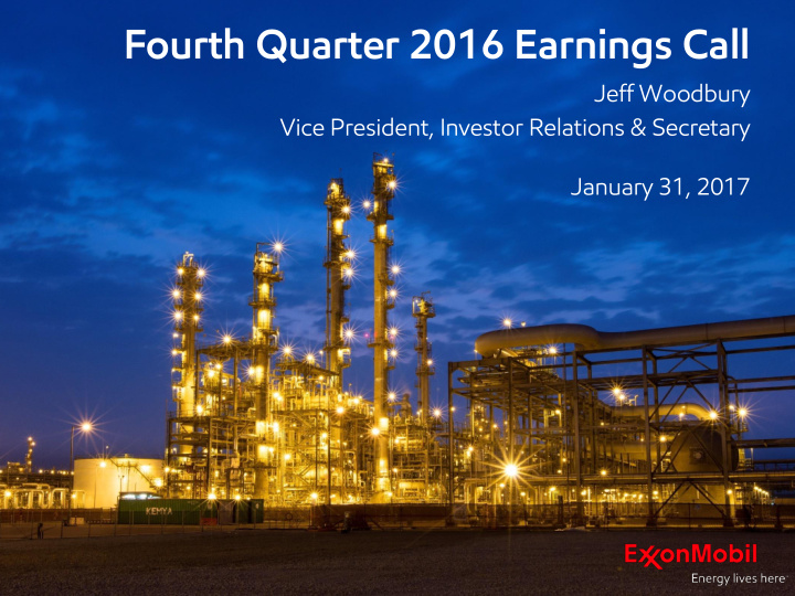 fourth quarter 2016 earnings call