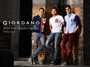 2014 First Quarter Update  8 May 2014  Overview 1Q14 sales 9%; brand sales 7%