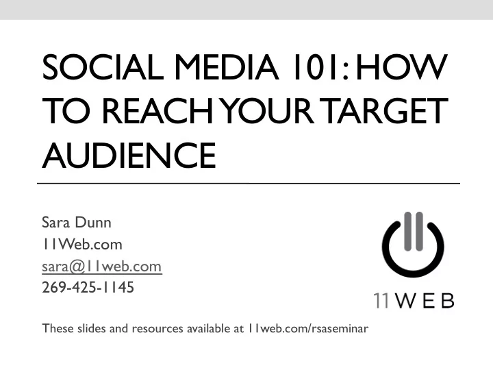 social media 101 how to reach your target audience