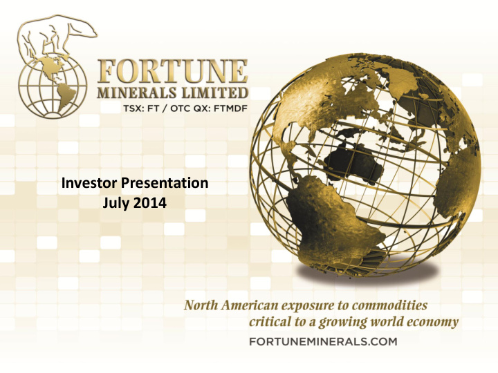 investor presentation july 2014 1 this management