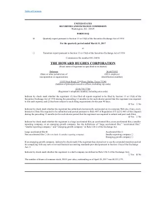 THE HOWARD HUGHES CORPORATION  (Exact name of registrant as specified in its charter)  Delaware