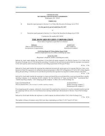 THE HOWARD HUGHES CORPORATION  (Exact name of registrant as specified in its charter)  Delaware