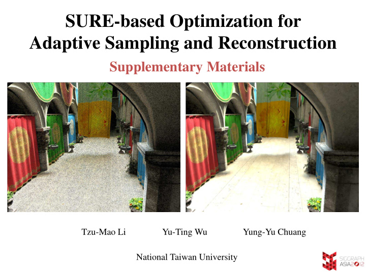 sure based optimization for adaptive sampling and