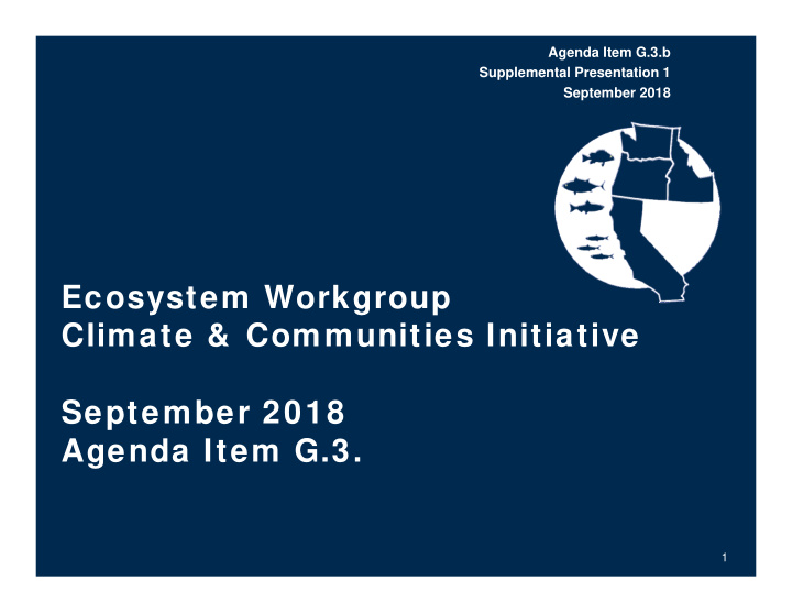 ecosystem workgroup climate communities initiative