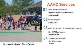 AAHC Services  01  Affordable Housing Properties  16 properties in the City of Ann Arbor  412