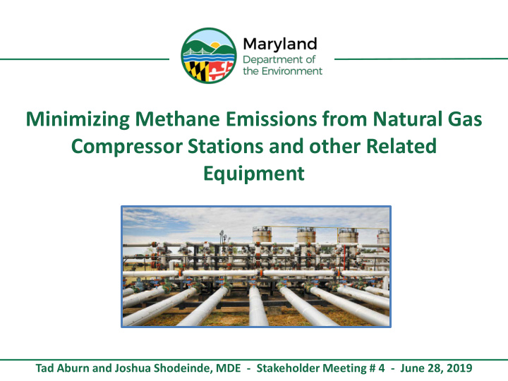 minimizing methane emissions from natural gas compressor