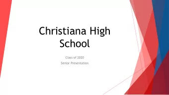 Christiana High  School  Class of 2020  Senior Presentation  Everything I need to know about Senior