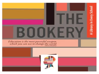 Struct  ucture of  of T  The B  Book  ookery  Programmes that form part of  The Bookery :  1.