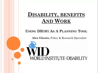 Interactive information services on  disability benefits and related work rules  Decision support