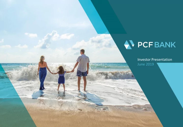 investor presentation june 2019 disclaimer