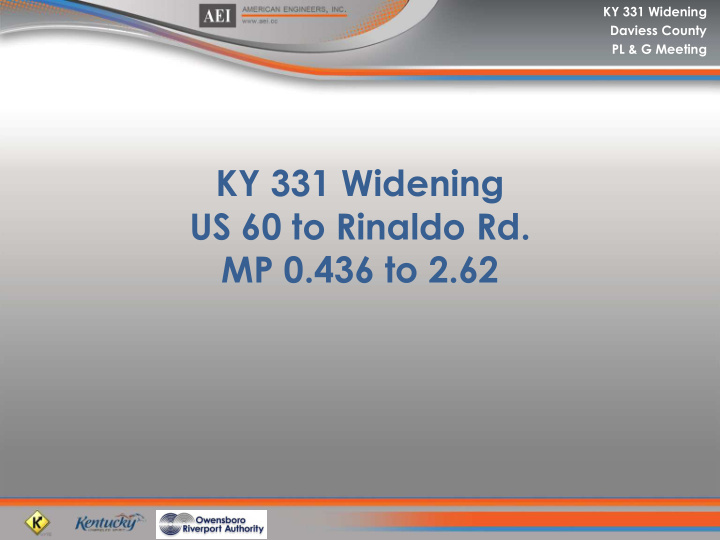 ky 331 widening us 60 to rinaldo rd mp 0 436 to 2 62