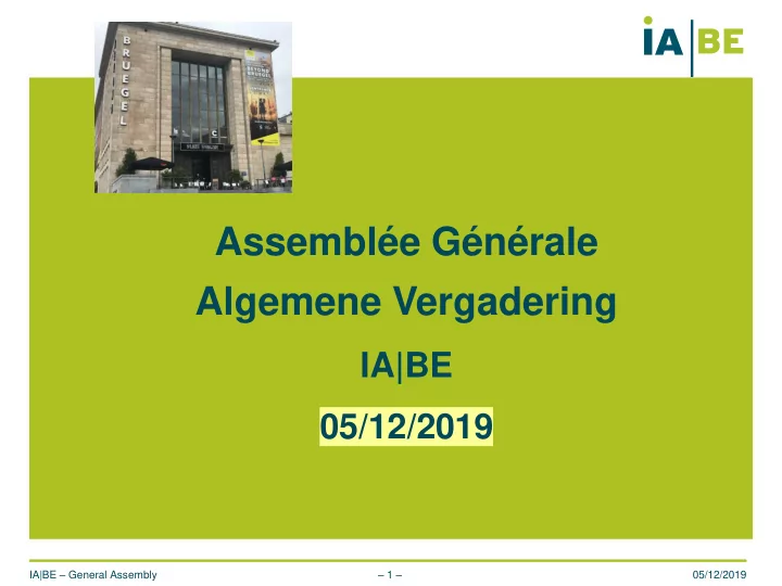 assembl e g n rale algemene vergadering