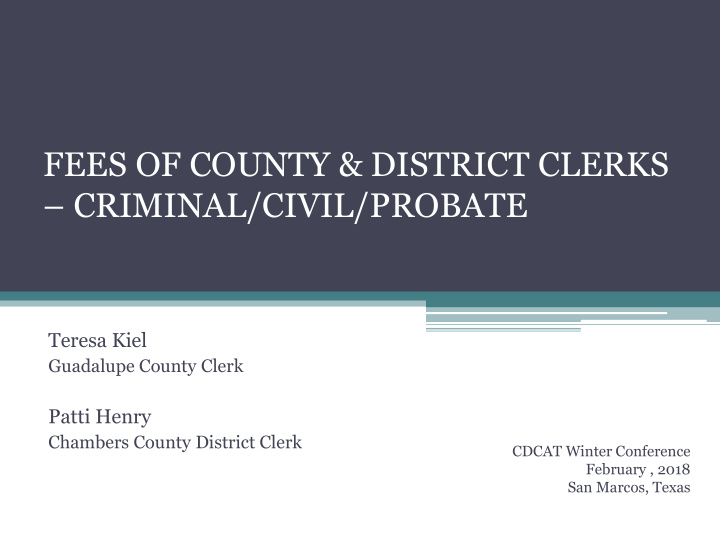 fees of county district clerks