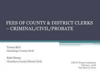 FEES OF COUNTY &amp; DISTRICT CLERKS  CRIMINAL/CIVIL/PROBATE  Teresa Kiel  Guadalupe County