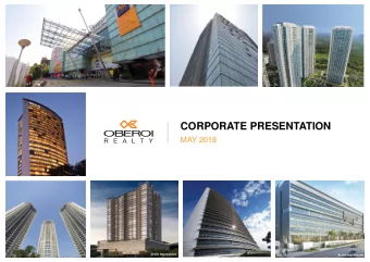 CORPORATE PRESENTATION  MAY 2018  Artist Impression  Artist Impression  n  Disclaimer The