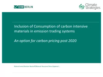 Inclusion of Consumption of carbon intensive  materials in emission trading systems  An option for