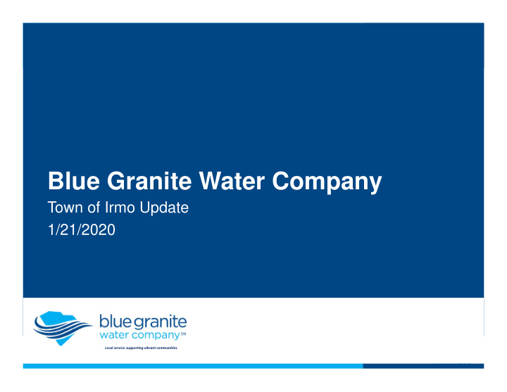 blue granite water company