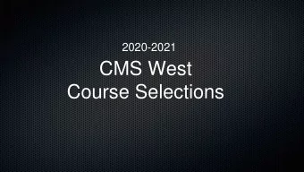 CMS West  Course Selections  How To Use Slido 1. Go to slido.com 2. Join an event with the number