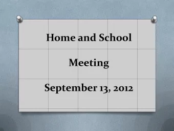 Home and School  Meeting  September 13, 2012  WELCOME TO NEW STAFF Robert Zakrzewski  English
