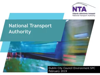 National Transport  Authority  Dublin City Council Environment SPC  February 2019  What We Do  Bus,