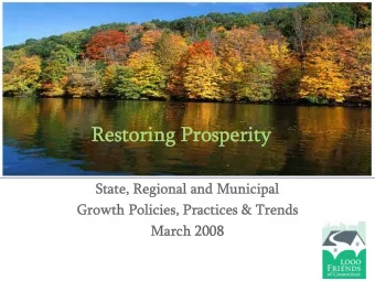 Restoring Prosperity  Restoring Prosperity  State, Regional and Municipal  State, Regional and