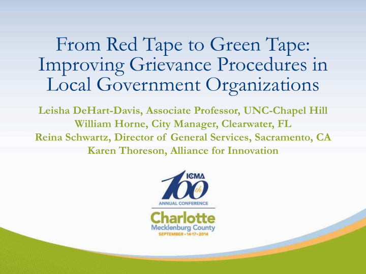 from red tape to green tape improving grievance