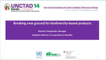 Breaking new ground for biodiversity-based products  b  Martha K Kangandjo, Manager Eudafano
