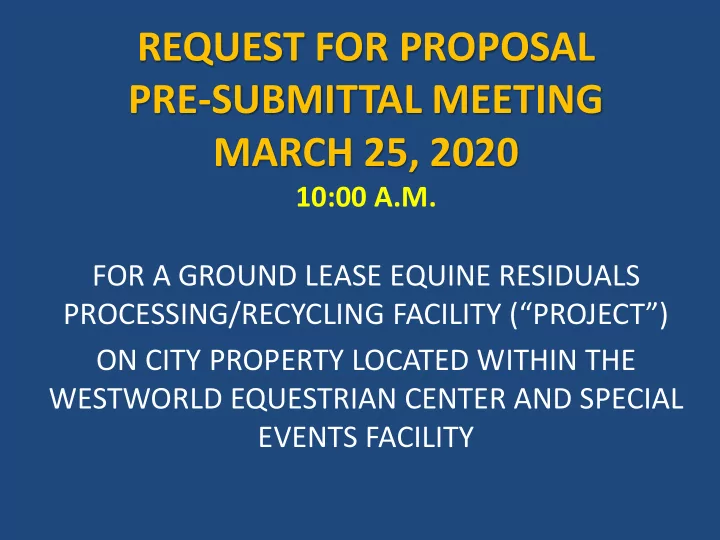 request for proposal pre submittal meeting march 25 2020