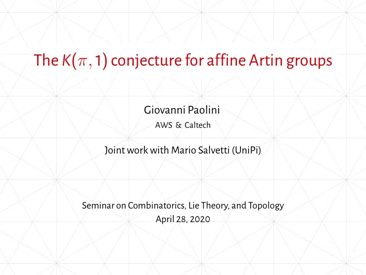 the k 1 conjecture for affine artin groups