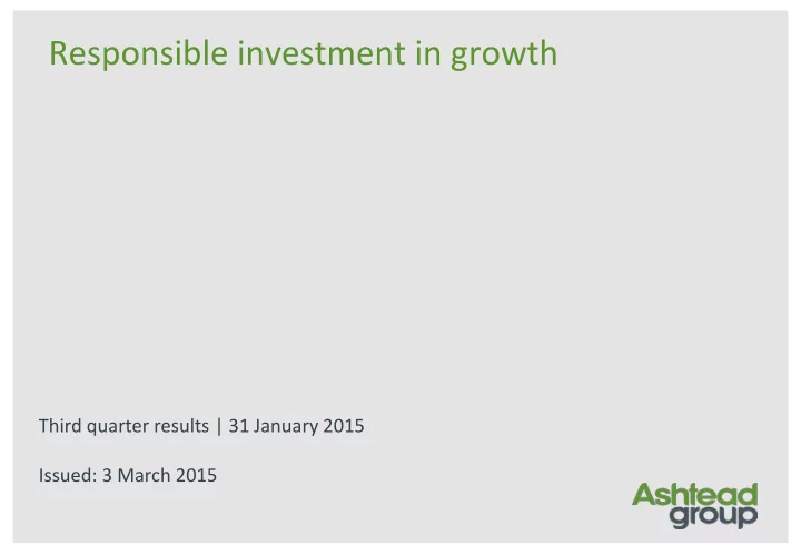 responsible investment in growth